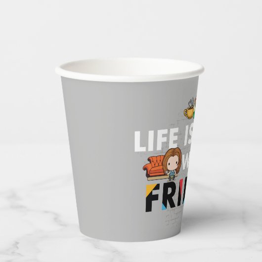 Het leven is beter met FRIENDS™ Chibi Art Papieren Bekers (Voorkant)