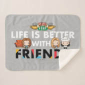 Het leven is beter met FRIENDS™ Chibi Art Sherpa Deken (Voorkant (horizontaal))