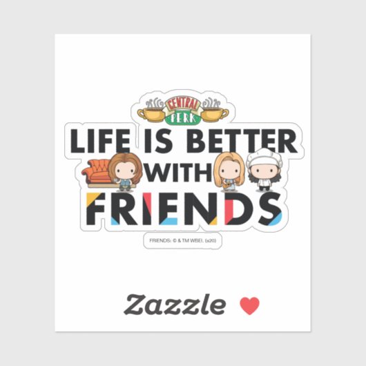 Het leven is beter met FRIENDS™ Chibi Art Sticker (Vel)