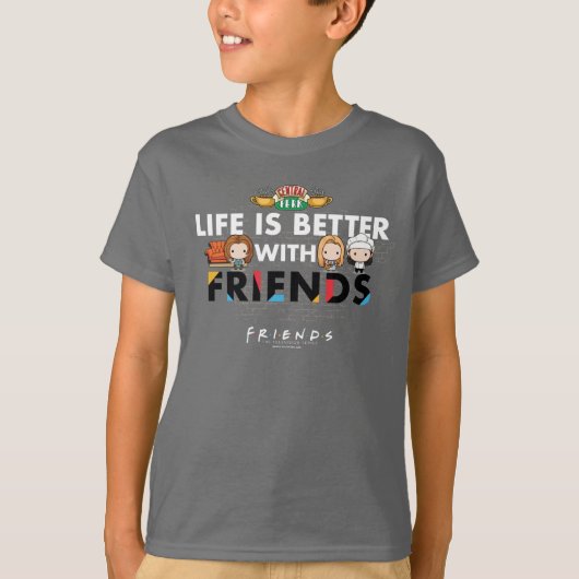 Het leven is beter met FRIENDS™ Chibi Art T-shirt (Voorkant)
