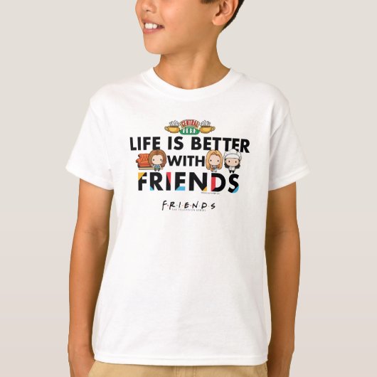 Het leven is beter met FRIENDS™ Chibi Art T-shirt (Voorkant)