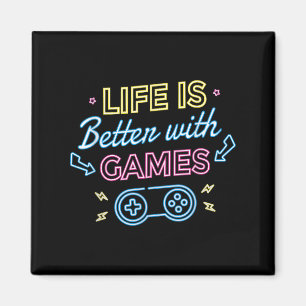 Het leven is beter met games L Gaming Gamer Video Magneet