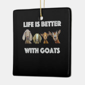Het leven is beter met geiten, geitenlammeren, gei keramisch ornament (Links)