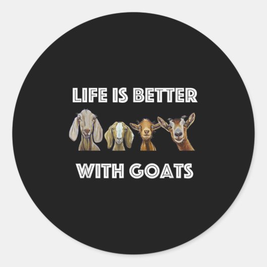 Het leven is beter met geiten, geitenliefhebber ronde sticker (Voorkant)