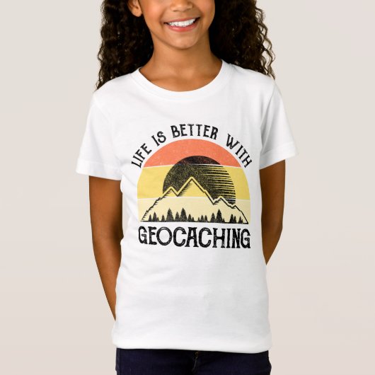 Het leven is beter met geocaching t-shirt (Voorkant)