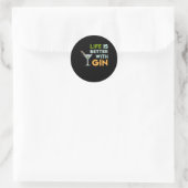 Het leven is beter met Gin Tonic Cockatil Drink Ronde Sticker (Tas)