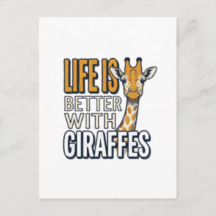 Het Leven Is Beter Met Giraffen Vintage Shirt Ontw Briefkaart