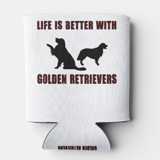 Het leven is beter met Golden Retriever Black Desi Blikjeskoeler (Achterkant)
