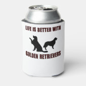 Het leven is beter met Golden Retriever Black Desi Blikjeskoeler (Blikje Achterkant)