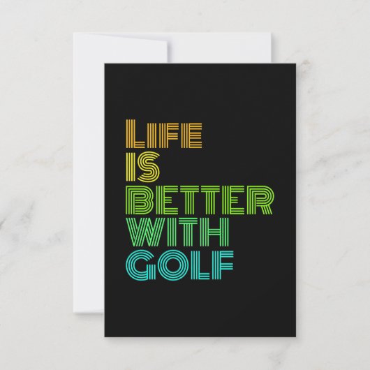 Het leven is beter met Golf RSVP Kaartje (Voorkant)
