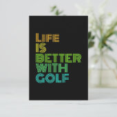 Het leven is beter met Golf RSVP Kaartje (Staand voorkant)
