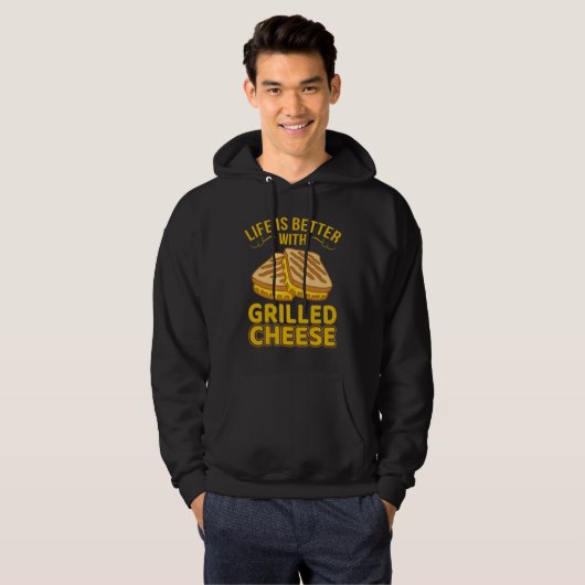 Het leven is beter met Grilled Cheese Hoodie (Voorkant volledig)