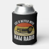 Het leven is beter met Ham Radio Blikjeskoeler (Blikje Voorkant)