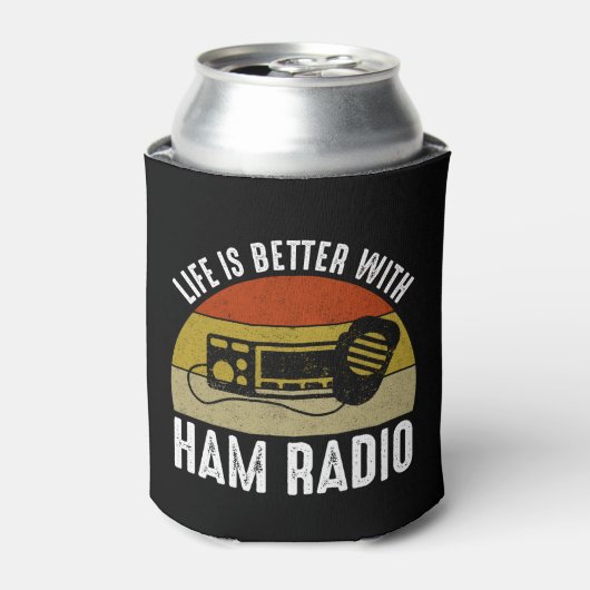 Het leven is beter met Ham Radio Blikjeskoeler (Blikje Voorkant)