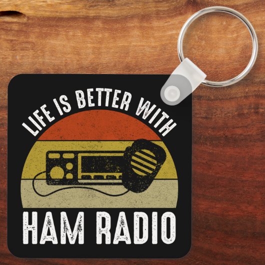 Het leven is beter met Ham Radio Sleutelhanger (Achterkant)