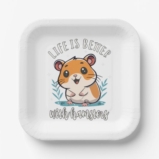 Het Leven Is Beter Met Hamsters Papieren Bordje (Voorkant)