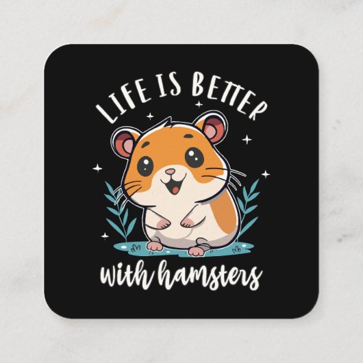 Het Leven Is Beter Met Hamsters Vierkante Visitekaartje (Achterkant)