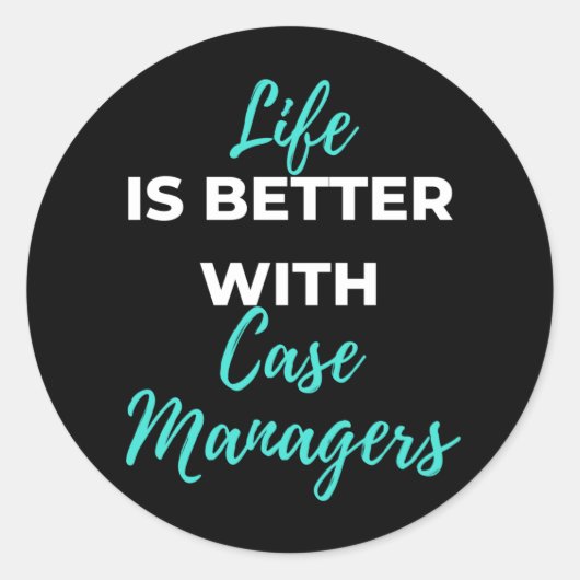 Het leven is beter met Hoesje managers Ronde Sticker (Voorkant)
