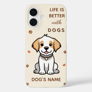 Het leven is beter met honden - Custom Pet iPhone  16 Hoesje