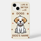 Het leven is beter met honden iPhone Case - Custom (Achterkant)