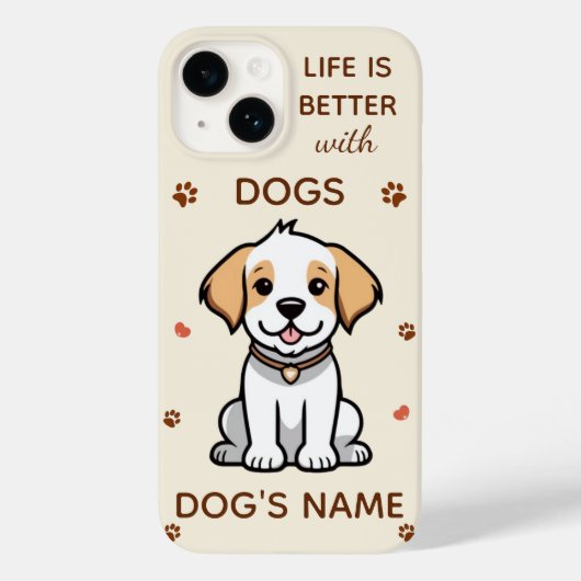 Het leven is beter met honden iPhone Case - Custom (Achterkant)