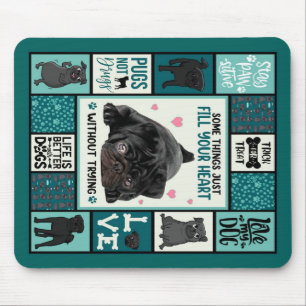 Het leven is beter met honden pug dog deken muismat