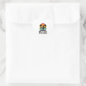 Het leven is beter met honden Retro Sunset Man en Hart Sticker (Tas)