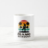 Het leven is beter met honden Retro Sunset Man en  Koffiemok (Center)
