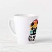 Het leven is beter met honden retro zonsondergang latte mok (Linkerhoek)