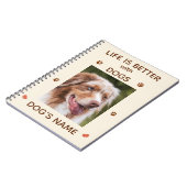 Het leven is beter met honden - Schattige aangepas Notitieboek (Linkerzijde)