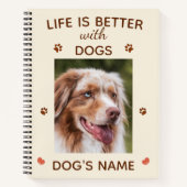 Het leven is beter met honden - Schattigee aangepa Notitieboek (Voorkant)