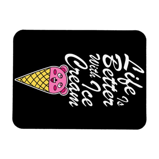 Het leven is beter met ijscrème magneet (Horizontaal)