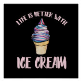 het leven is beter met ijsjes poster (Voorkant)