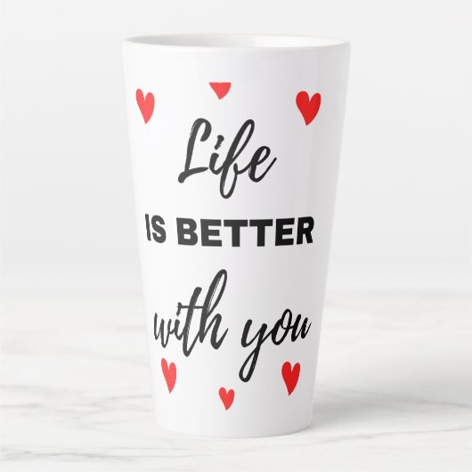 Het leven is beter met je zwart latte mok (Voorkant)