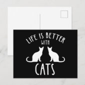 Het Leven Is Beter Met Katten Briefkaart (Voorkant / Achterkant)