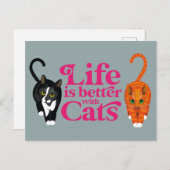 Het leven is beter met katten Briefkaart (Voorkant / Achterkant)