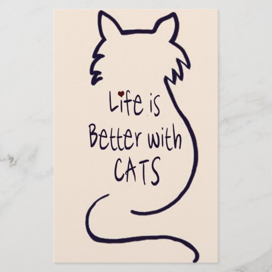 Het leven is beter met katten briefpapier (Voorkant)