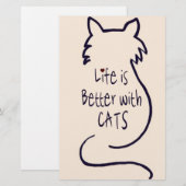 Het leven is beter met katten briefpapier (Voorkant / Achterkant)