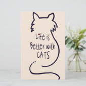 Het leven is beter met katten briefpapier (Staand voorkant)