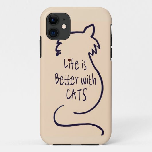 Het leven is beter met katten Case-Mate iPhone case (Achterkant)