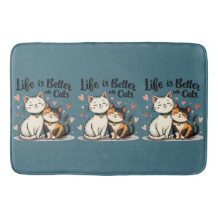 Het leven is beter met katten Cute Kat Aesthetics Badmat