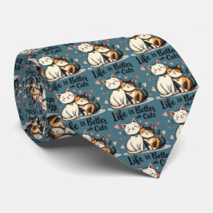 Het leven is beter met katten Cute Kat Aesthetics Stropdas