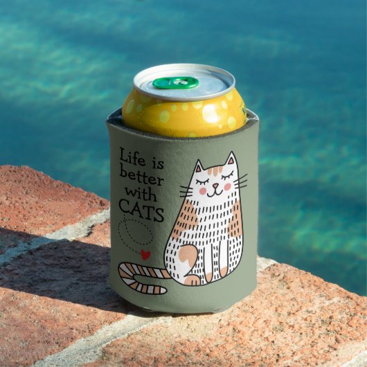 Het Leven Is Beter Met Katten Doodle Blikjeskoeler (Insitu Zwembad)