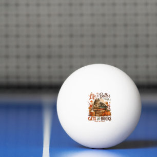 Het leven is beter met katten en boeken pingpongbal