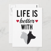 Het leven is beter met katten en honden, tekstontw briefkaart (Voorkant / Achterkant)