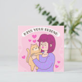 Het leven is beter met katten feestdagenkaart (Staand voorkant)