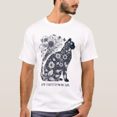 Het leven is beter met katten: Floral Cat T-shirt (Voorkant)