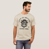 Het Leven Is Beter Met Katten Funny Minimalist T-shirt (Voorkant volledig)