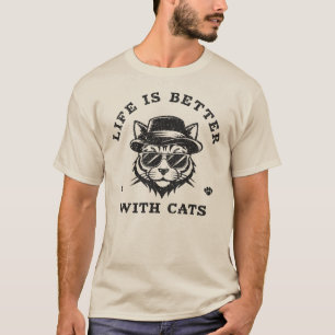 Het Leven Is Beter Met Katten Funny Minimalist T-shirt