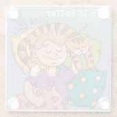 Het leven is beter met katten-glas-Onderzetter Glazen Onderzetter (Achterkant)